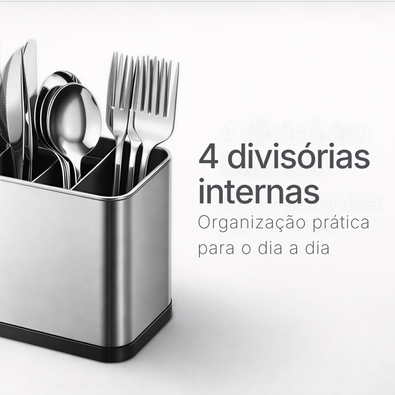 Escorredor Porta Talheres Inox Detalhe 1